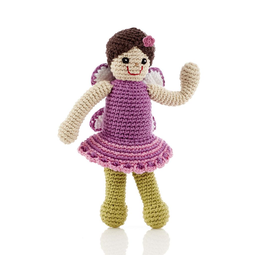 fair trade fairy baby toy with rattle. Suitable from birth